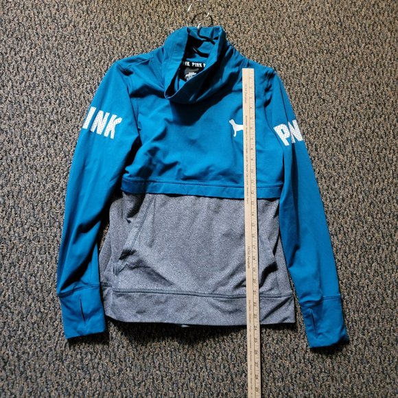 PINK ULTIMATE BY VICTORIA'S SECRET TEAL AND GREY PULLOVER SIZE MEDIUM - Picture 13 of 16